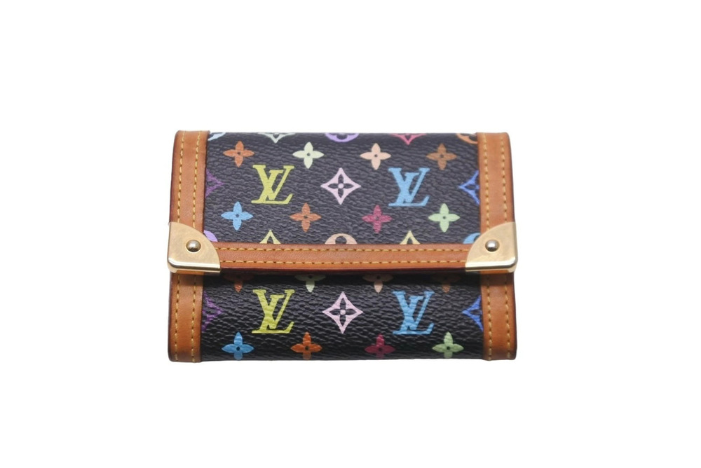 LOUIS VUITTON coin case Wallet Portemonnaie Plat Monogram Multicolor